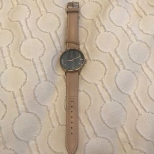 Lulus pink rose gold marble face watch